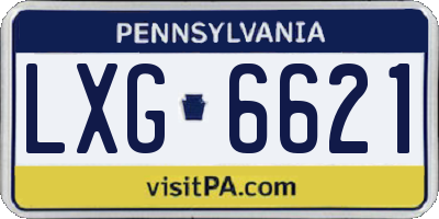 PA license plate LXG6621