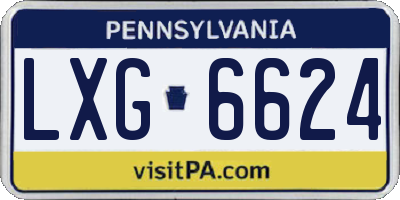 PA license plate LXG6624