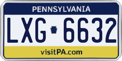PA license plate LXG6632