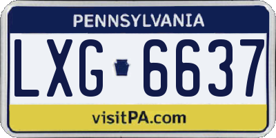 PA license plate LXG6637