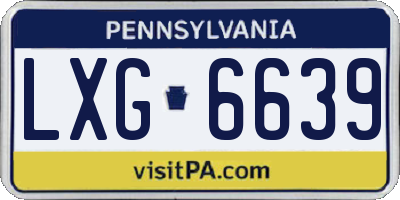 PA license plate LXG6639
