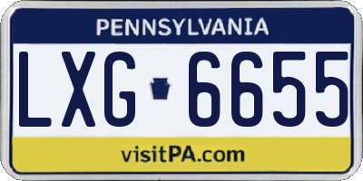 PA license plate LXG6655