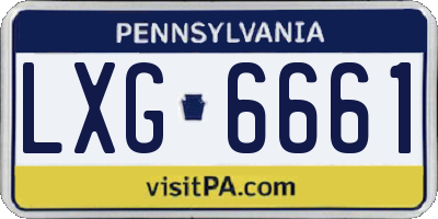 PA license plate LXG6661