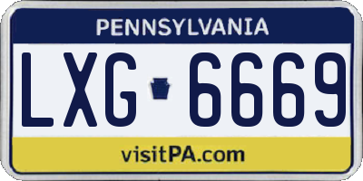 PA license plate LXG6669