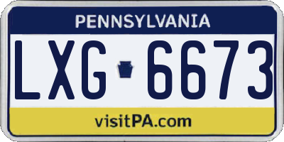 PA license plate LXG6673