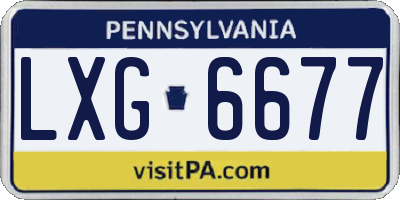 PA license plate LXG6677