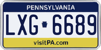 PA license plate LXG6689