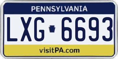 PA license plate LXG6693