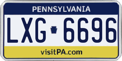 PA license plate LXG6696