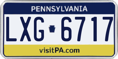 PA license plate LXG6717