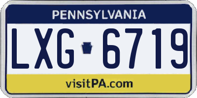 PA license plate LXG6719