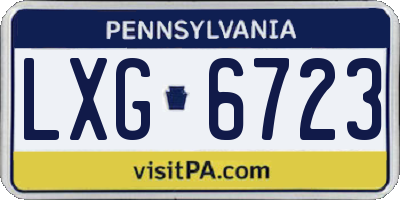 PA license plate LXG6723