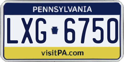 PA license plate LXG6750