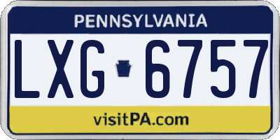 PA license plate LXG6757