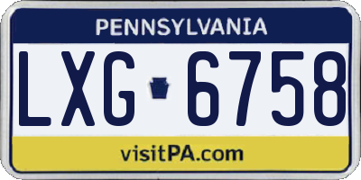 PA license plate LXG6758