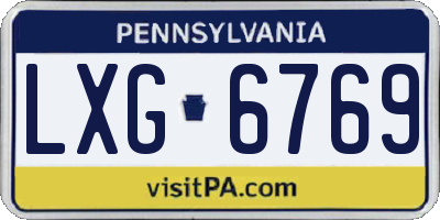 PA license plate LXG6769