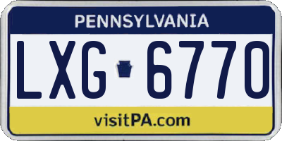 PA license plate LXG6770