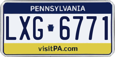 PA license plate LXG6771
