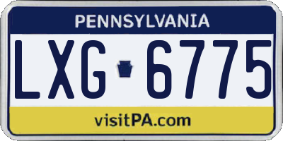 PA license plate LXG6775