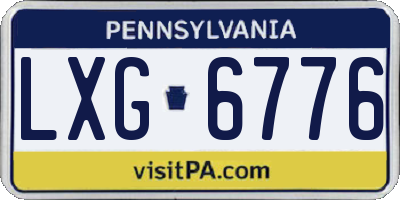 PA license plate LXG6776