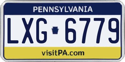 PA license plate LXG6779
