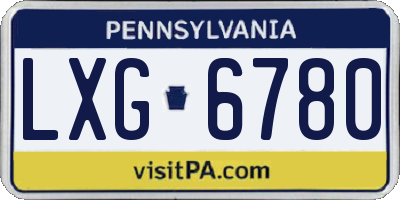 PA license plate LXG6780