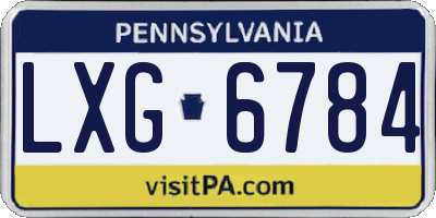 PA license plate LXG6784