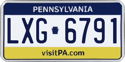 PA license plate LXG6791