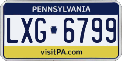PA license plate LXG6799