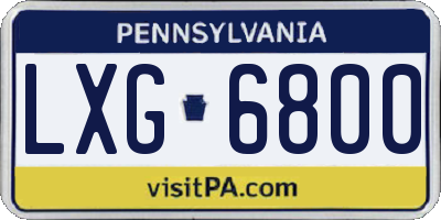 PA license plate LXG6800