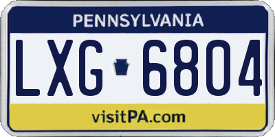 PA license plate LXG6804