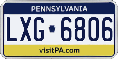 PA license plate LXG6806