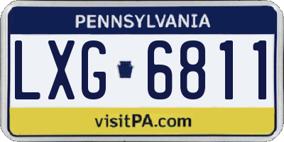 PA license plate LXG6811