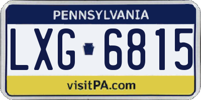 PA license plate LXG6815