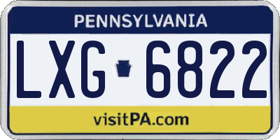 PA license plate LXG6822