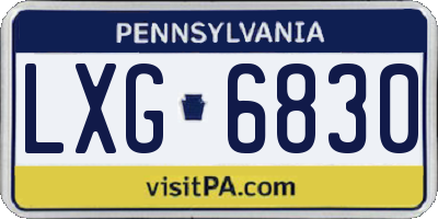 PA license plate LXG6830