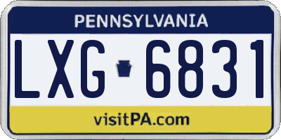 PA license plate LXG6831