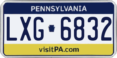 PA license plate LXG6832