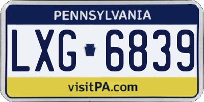 PA license plate LXG6839