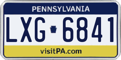 PA license plate LXG6841