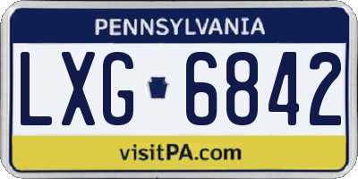 PA license plate LXG6842