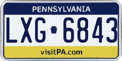 PA license plate LXG6843