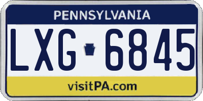 PA license plate LXG6845