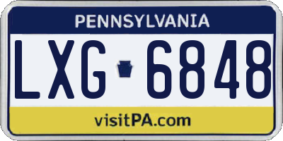 PA license plate LXG6848