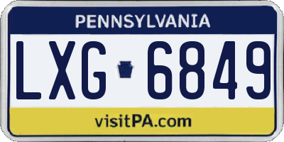 PA license plate LXG6849