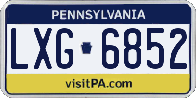 PA license plate LXG6852