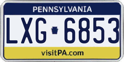 PA license plate LXG6853