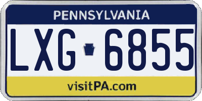 PA license plate LXG6855