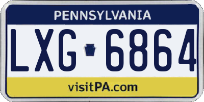 PA license plate LXG6864