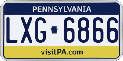 PA license plate LXG6866